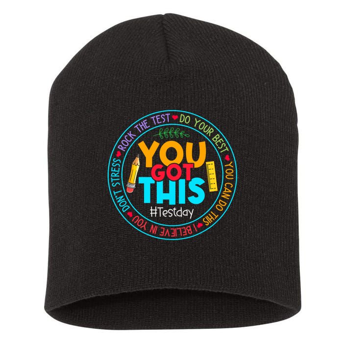 Rock The Test Don't Stress Just Do Your Best Test Day Rock The Test Teach.er Testing Day You Got This Short Acrylic Beanie