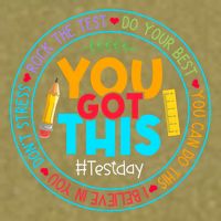 Rock The Test Don't Stress Just Do Your Best Test Day Rock The Test Teach.er Testing Day You Got This Garment-Dyed Women's Muscle Tee