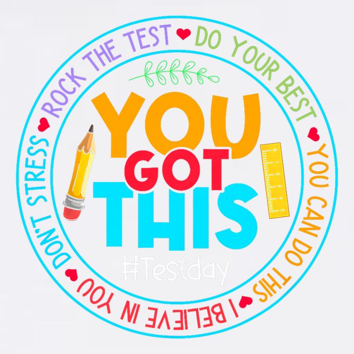 Rock The Test Don't Stress Just Do Your Best Test Day Rock The Test Teach.er Testing Day You Got This Garment-Dyed Sweatshirt