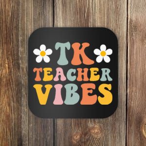 Retro Tk Teacher vibes Colorful Teacher Back to School Coaster