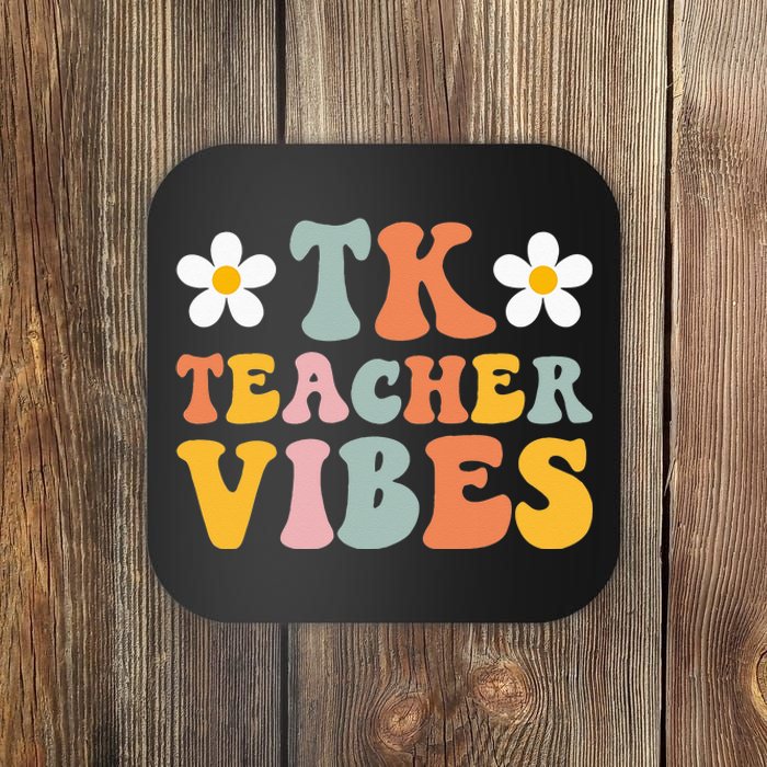 Retro Tk Teacher vibes Colorful Teacher Back to School Coaster