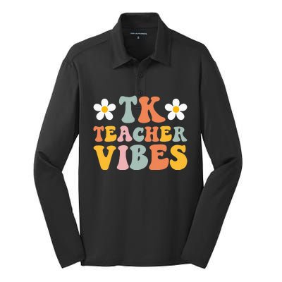 Retro Tk Teacher vibes Colorful Teacher Back to School Silk Touch Performance Long Sleeve Polo