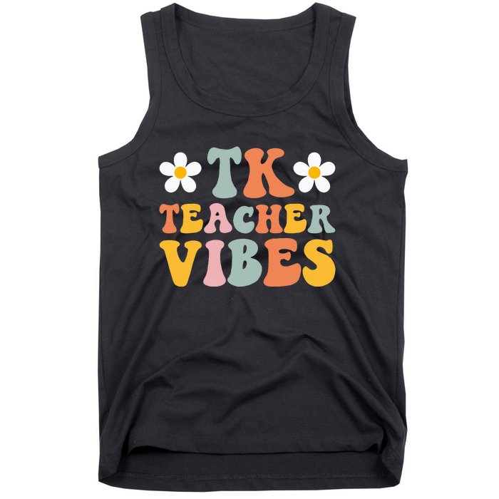 Retro Tk Teacher vibes Colorful Teacher Back to School Tank Top