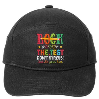 Rock The Test Don't Stress Just Do Your Best Teacher 7-Panel Snapback Hat