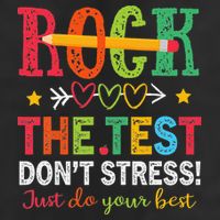 Rock The Test Don't Stress Just Do Your Best Teacher Golf Towel