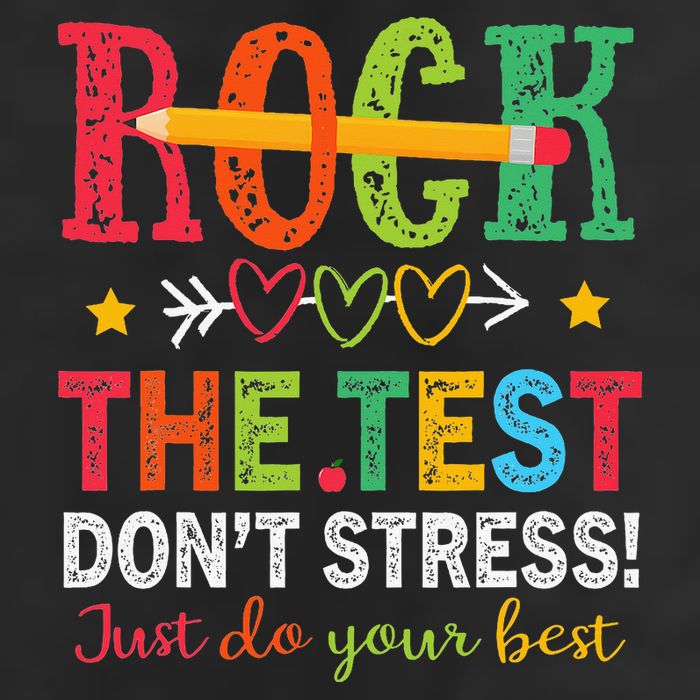 Rock The Test Don't Stress Just Do Your Best Teacher Golf Towel