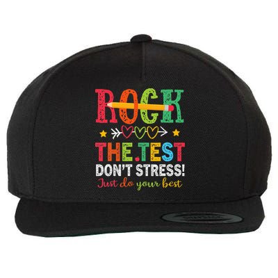 Rock The Test Don't Stress Just Do Your Best Teacher Wool Snapback Cap