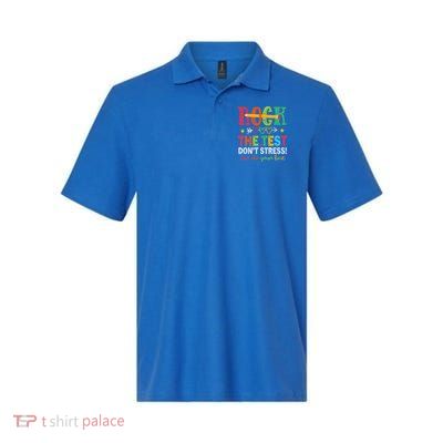 Rock The Test Don't Stress Just Do Your Best Teacher Polo