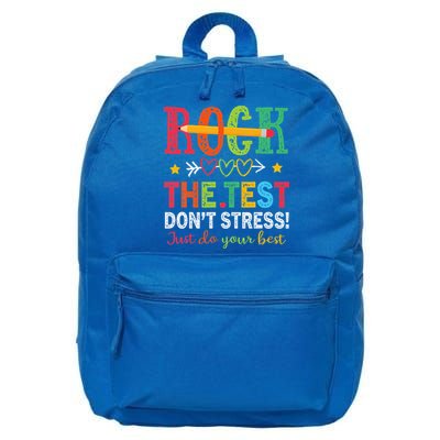Rock The Test Don't Stress Just Do Your Best Teacher 16 in Basic Backpack