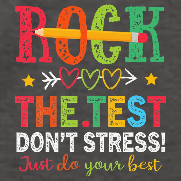 Rock The Test Don't Stress Just Do Your Best Teacher Vector Backpack