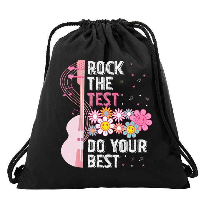 Rock The Test Do Your Best Testing Day Teachers Students Gift Drawstring Bag