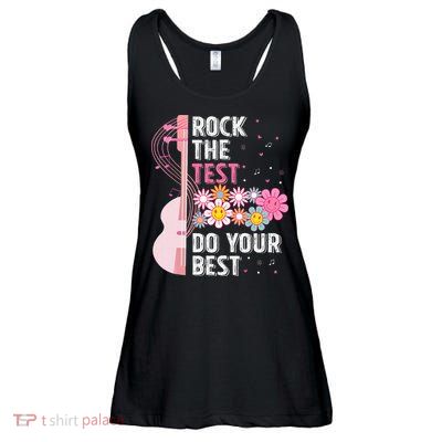 Rock The Test Do Your Best Testing Day Teachers Students Gift Ladies Essential Flowy Tank