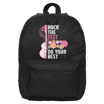 Rock The Test Do Your Best Testing Day Teachers Students Gift 16 in Basic Backpack