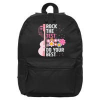 Rock The Test Do Your Best Testing Day Teachers Students Gift 16 in Basic Backpack