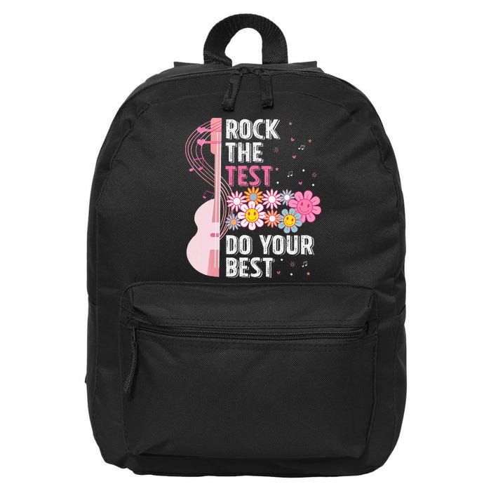 Rock The Test Do Your Best Testing Day Teachers Students Gift 16 in Basic Backpack