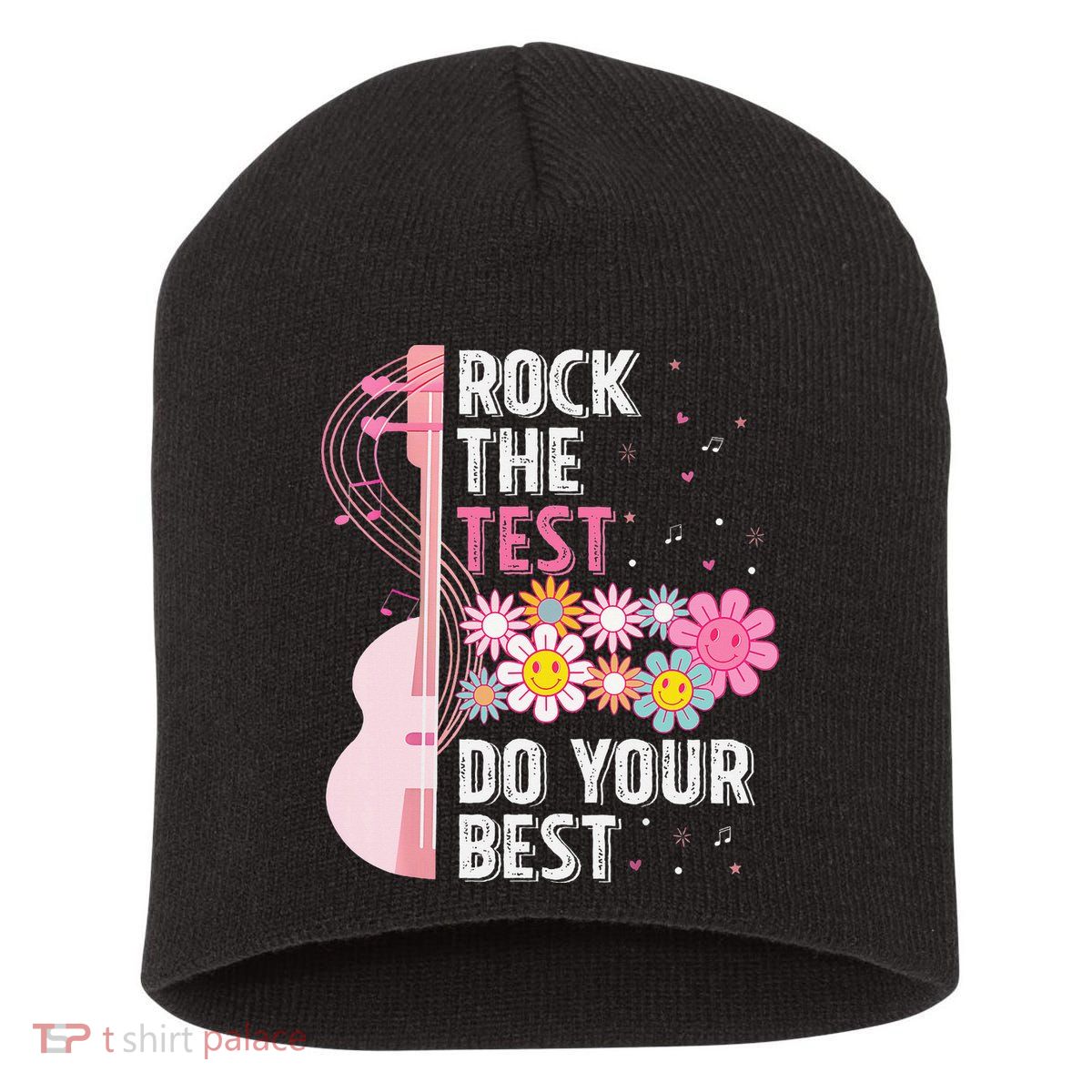 Rock The Test Do Your Best Testing Day Teachers Students Gift Short Acrylic Beanie