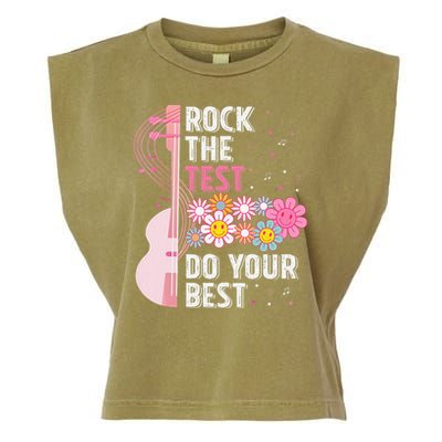 Rock The Test Do Your Best Testing Day Teachers Students Gift Garment-Dyed Women's Muscle Tee