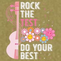 Rock The Test Do Your Best Testing Day Teachers Students Gift Garment-Dyed Women's Muscle Tee