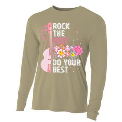 Rock The Test Do Your Best Testing Day Teachers Students Gift Cooling Performance Long Sleeve Crew