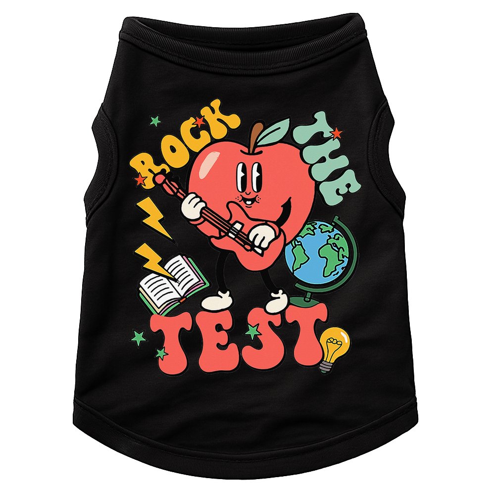 Rock The Test Apple Teacher Appreciation Teacher Graduation Doggie Tank