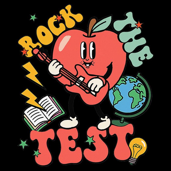 Rock The Test Apple Teacher Appreciation Teacher Graduation Doggie Tank