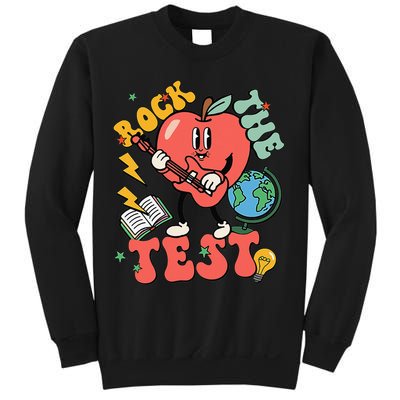 Rock The Test Apple Teacher Appreciation Teacher Graduation Sweatshirt