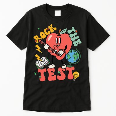 Rock The Test Apple Teacher Appreciation Teacher Graduation Tall T-Shirt