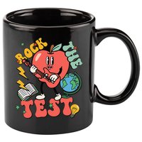 Rock The Test Apple Teacher Appreciation Teacher Graduation 11oz C Handle Ceramic Mug