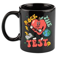 Rock The Test Apple Teacher Appreciation Teacher Graduation 11oz C Handle Ceramic Mug