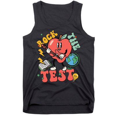Rock The Test Apple Teacher Appreciation Teacher Graduation Tank Top