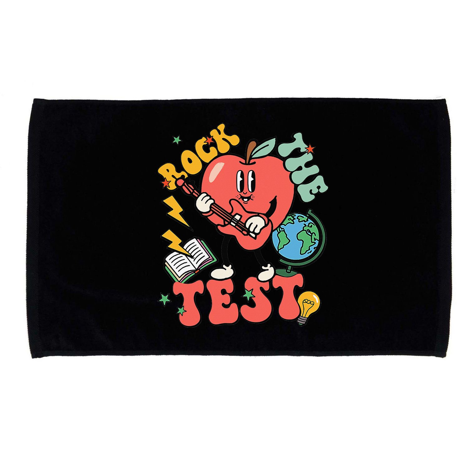 Rock The Test Apple Teacher Appreciation Teacher Graduation Microfiber Hand Towel