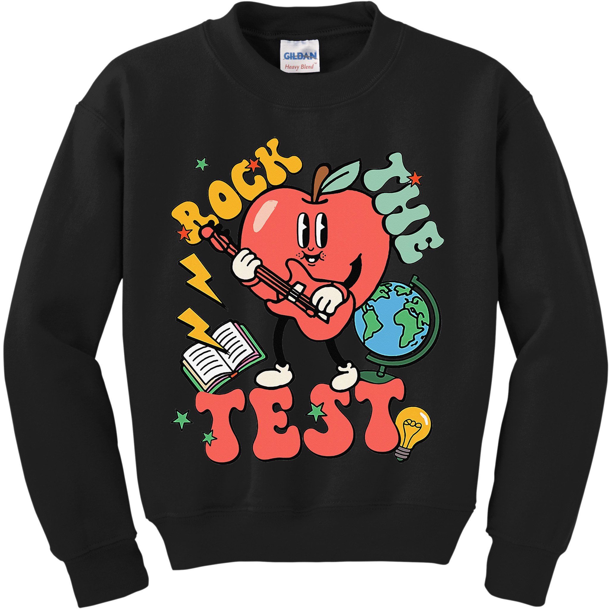 Rock The Test Apple Teacher Appreciation Teacher Graduation Kids Sweatshirt