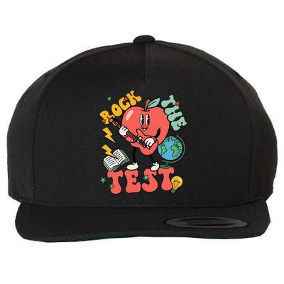 Rock The Test Apple Teacher Appreciation Teacher Graduation Wool Snapback Cap