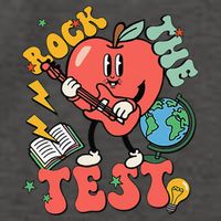 Rock The Test Apple Teacher Appreciation Teacher Graduation Vector Backpack