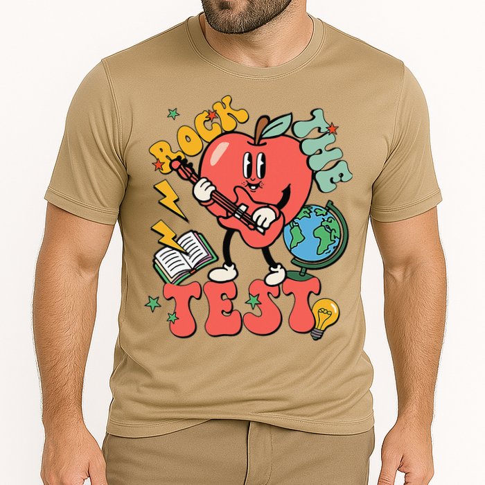 Rock The Test Apple Teacher Appreciation Teacher Graduation Cooling Performance Crew T-Shirt