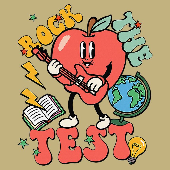 Rock The Test Apple Teacher Appreciation Teacher Graduation Cooling Performance Crew T-Shirt