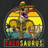 Retro Tacosaurus Taco Dinosaur T Rex Funny Cinco De Mayo 7 Panel Mesh Trucker Snapback Hat