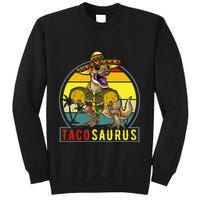 Retro Tacosaurus Taco Dinosaur T Rex Funny Cinco De Mayo Sweatshirt