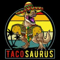 Retro Tacosaurus Taco Dinosaur T Rex Funny Cinco De Mayo Button