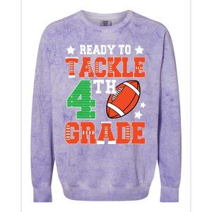 Ready To Tackle Fourth Grade Back To School Football Colorblast Crewneck Sweatshirt