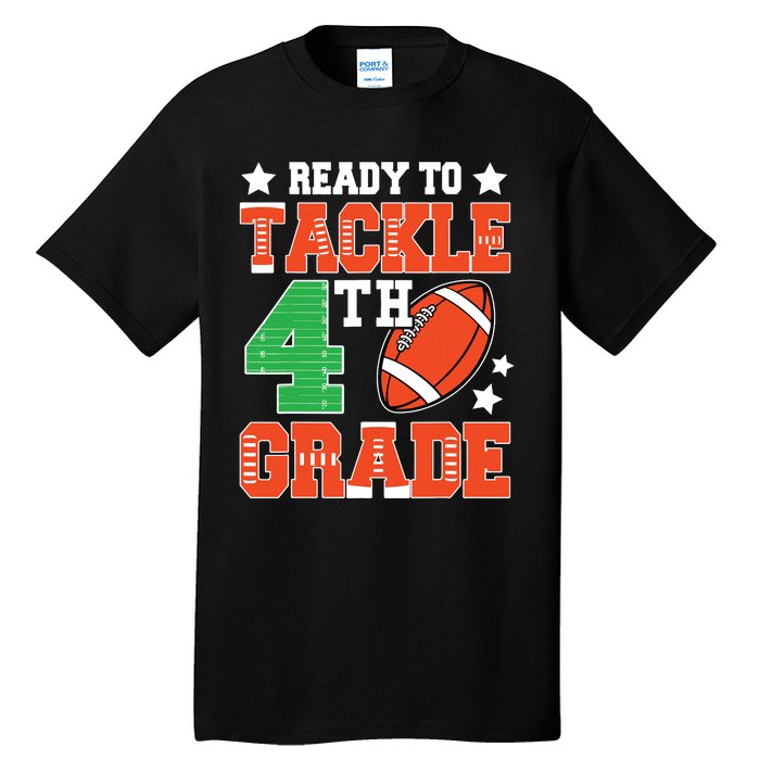 Ready To Tackle Fourth Grade Back To School Football Tall T-Shirt