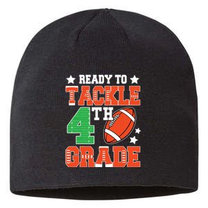 Ready To Tackle Fourth Grade Back To School Football Sustainable Beanie