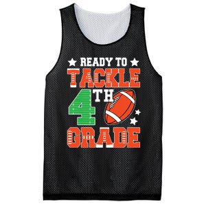 Ready To Tackle Fourth Grade Back To School Football Mesh Reversible Basketball Jersey Tank