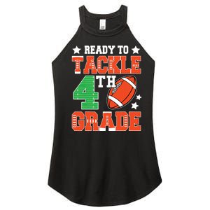 Ready To Tackle Fourth Grade Back To School Football Women's Perfect Tri Rocker Tank