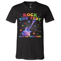 Rock The Test Testing Day Teacher Student Just Do Your Best V-Neck T-Shirt