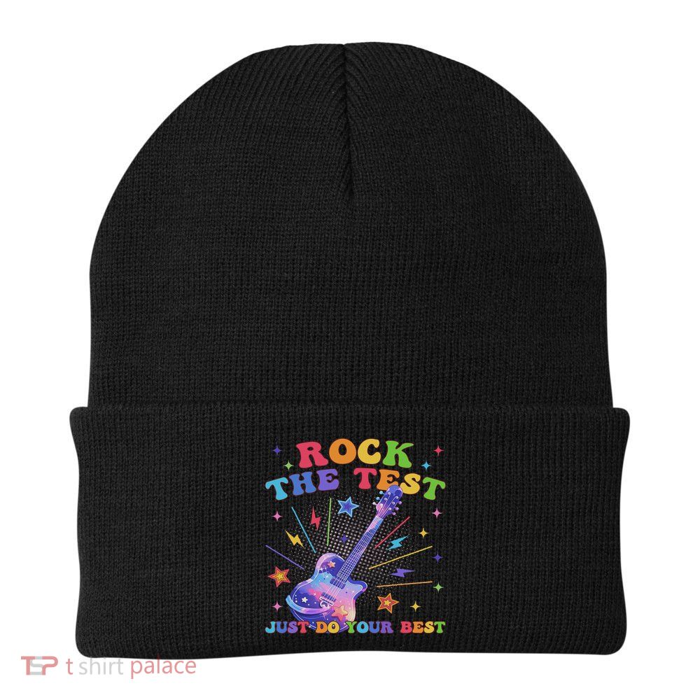 Rock The Test Testing Day Teacher Student Just Do Your Best Beanie