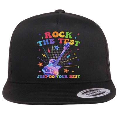 Rock The Test Testing Day Teacher Student Just Do Your Best Flatbill Hat