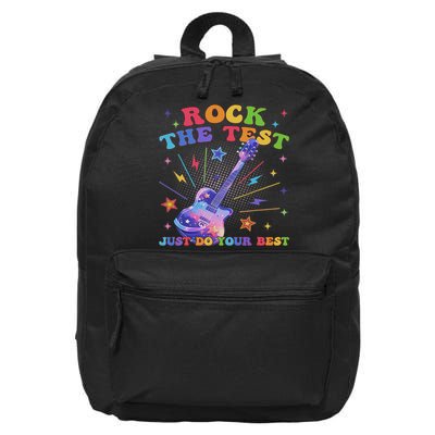 Rock The Test Testing Day Teacher Student Just Do Your Best 16 in Basic Backpack