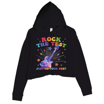 Rock The Test Testing Day Teacher Student Just Do Your Best Crop Fleece Hoodie