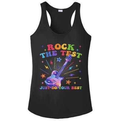 Rock The Test Testing Day Teacher Student Just Do Your Best Ladies PosiCharge Competitor Racerback Tank